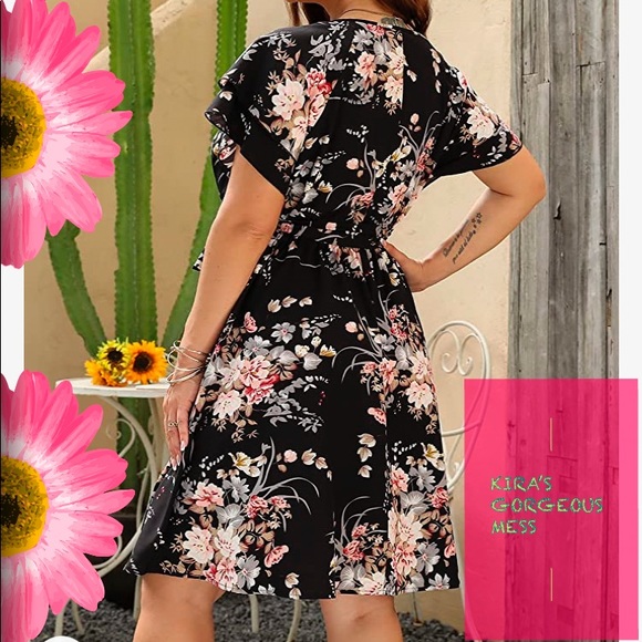 🌹🖤BNWT PLUS SIZE KEYHOLE DRESS🖤🌹 - Picture 2 of 3